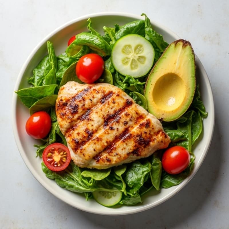 Grilled Chicken Breast with Mixed Greens and Balsamic Vinaigrette