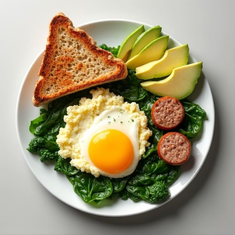 Egg White and Turkey Sausage Scramble with Spinach