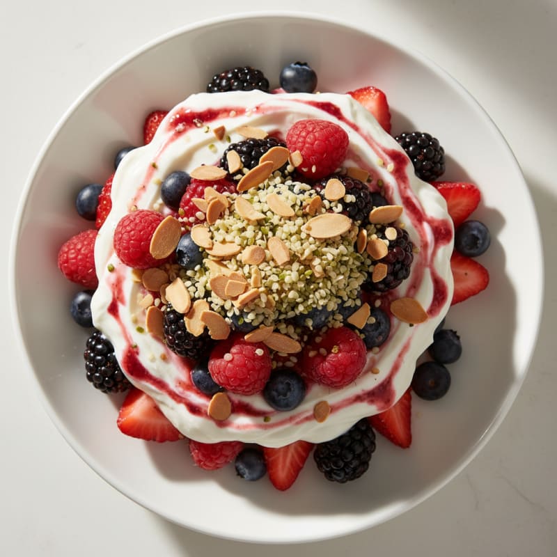 Greek Yogurt Protein Parfait with Mixed Berries
