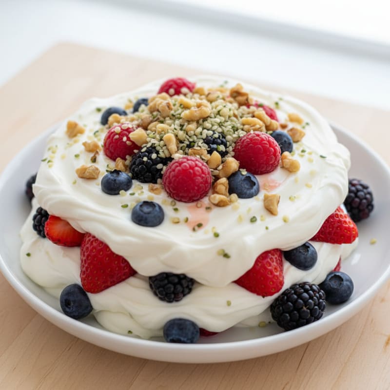 Silky Greek Yogurt Protein Parfait with Mixed Berries
