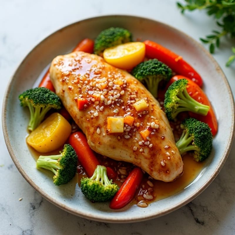 Sheet Pan Sweet and Sour Chicken with Roasted Vegetables