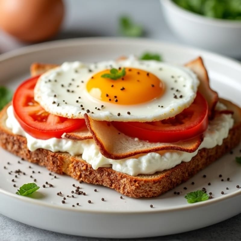 Savory Protein Toast with Whipped Cottage Cheese and Soft Egg