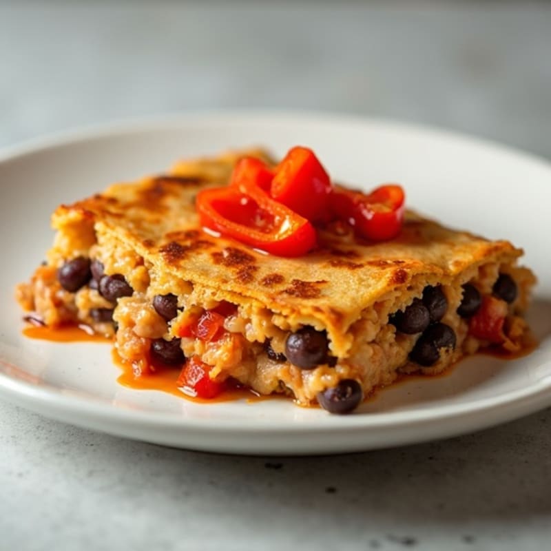 Creamy Chipotle Chicken and Black Bean Tortilla Bake
