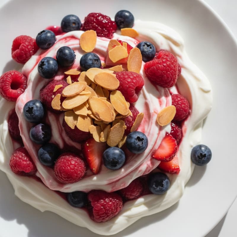 Greek Yogurt Protein Parfait with Berries and Almonds