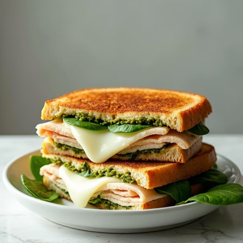 Pesto Turkey Panini with Fresh Mozzarella