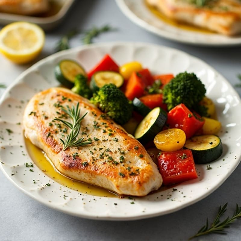 Sheet Pan Lemon Herb Chicken Breast and Roasted Vegetables