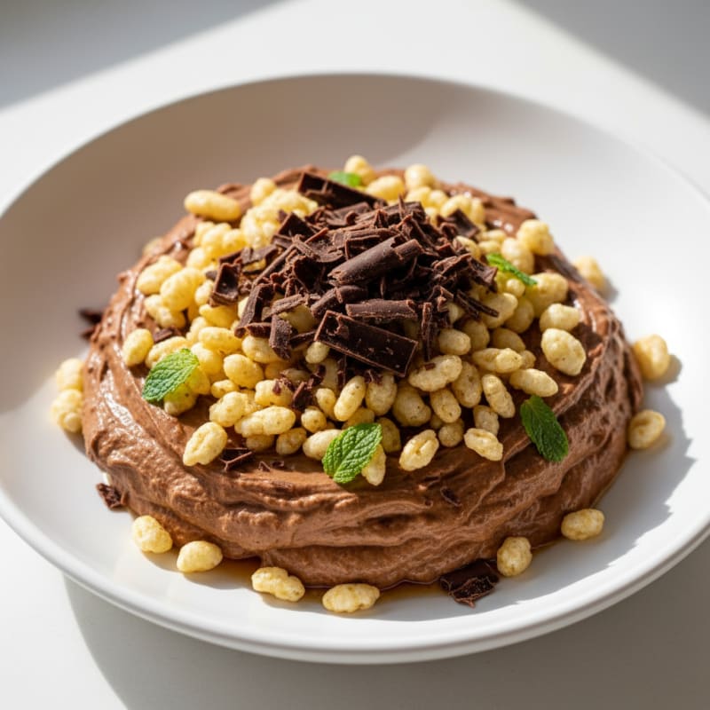 Espresso Protein Mousse with Dark Chocolate Shavings