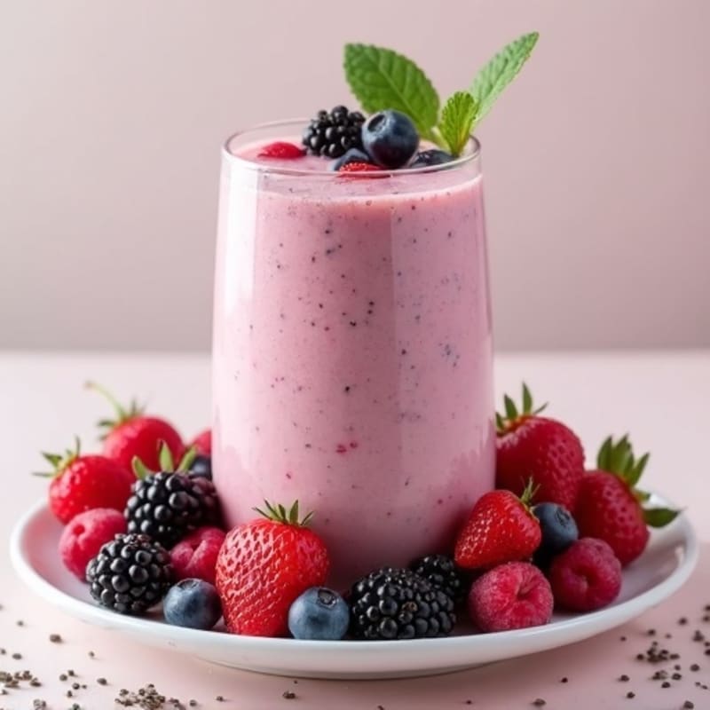 Creamy Vanilla Berry Protein Smoothie