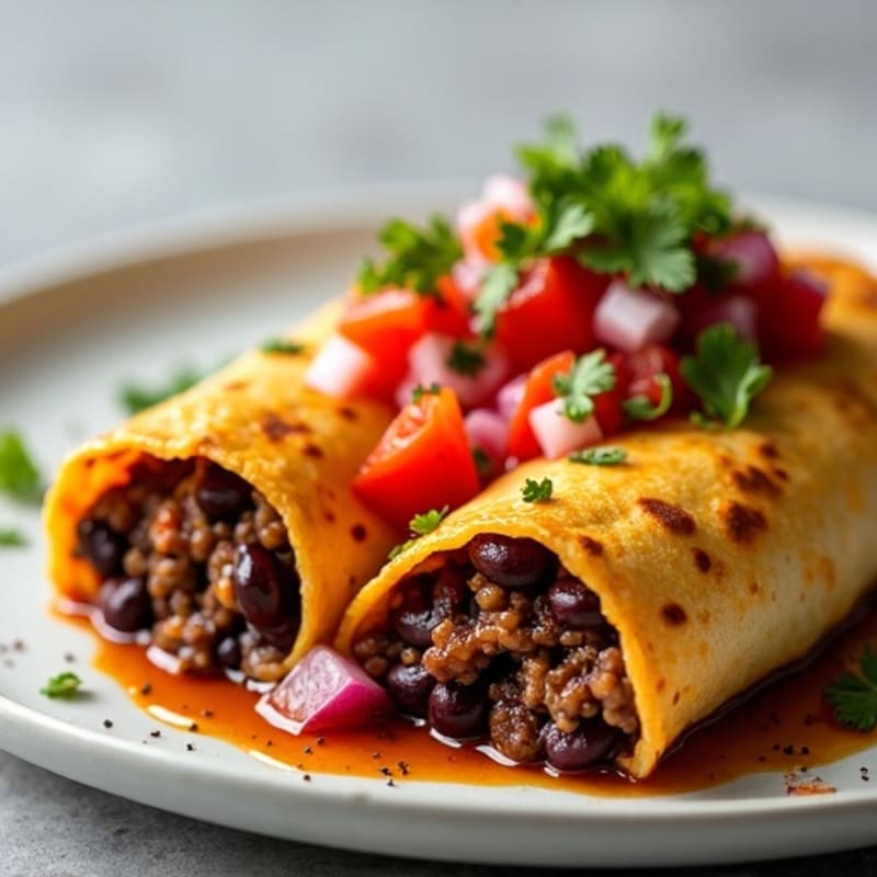 Black Bean and Grass-Fed Beef Enchiladas with Fresh Salsa