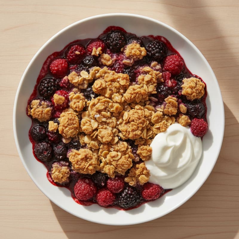 Baked Berry Cobbler with Oat Topping