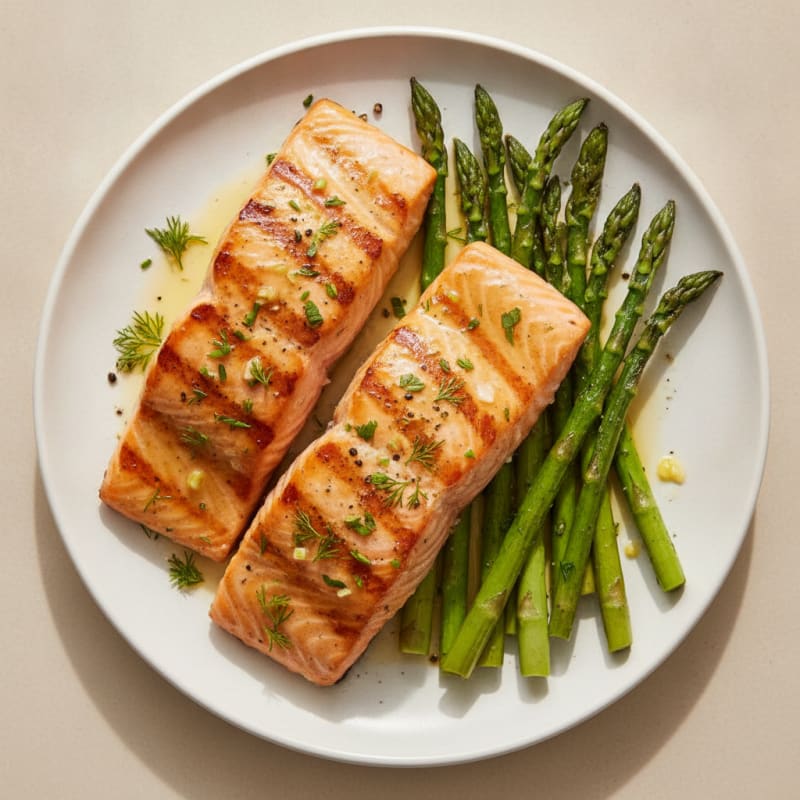 Lemon Herb Grilled Salmon with Asparagus