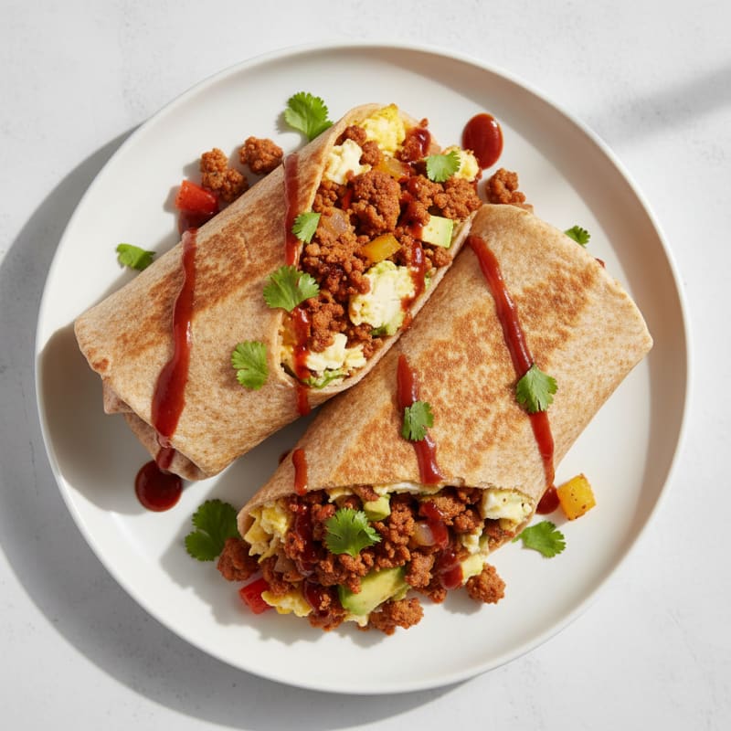 Crispy Chorizo and Egg Breakfast Burrito