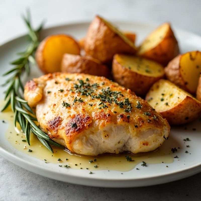 Herb-Roasted Chicken with Crispy Russet Potatoes