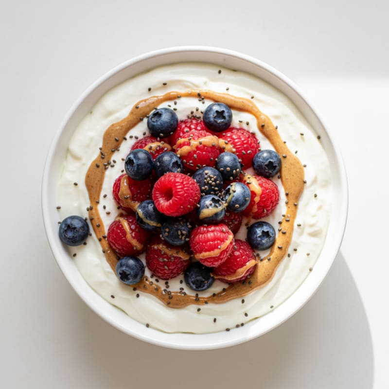 Silky Greek Yogurt Protein Pudding with Berries