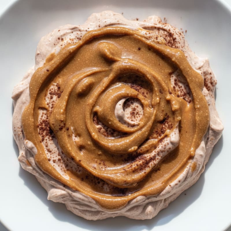 Creamy Greek Yogurt Protein Pudding with Almond Butter Swirl