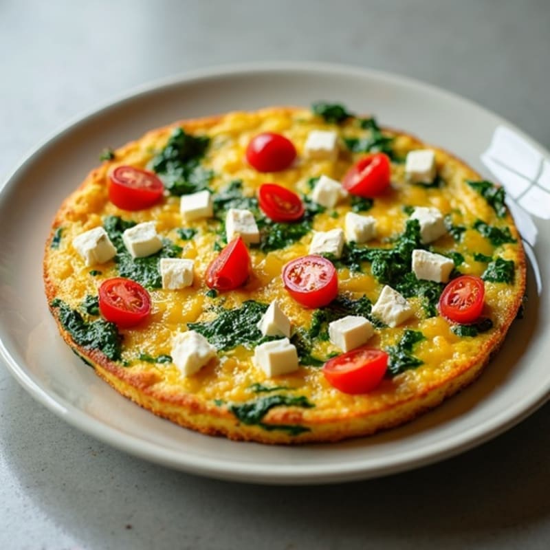Fluffy Mediterranean Herb Frittata with Spinach and Feta