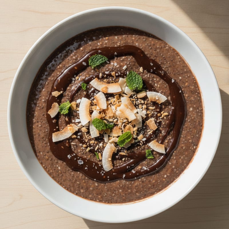 Cocoa Coconut Chia Protein Pudding
