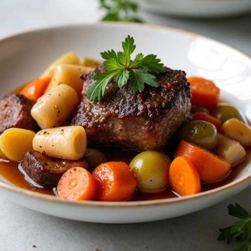 Slow-Braised Herb Oxtail with Root Vegetables