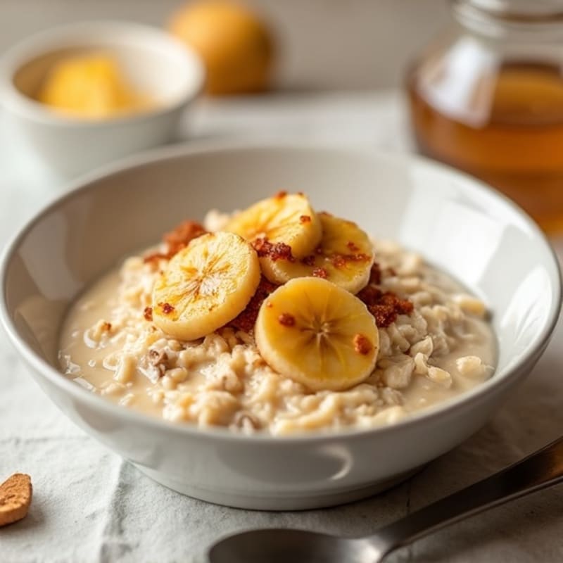Creamy Protein Oatmeal with Warm Caramelized Banana