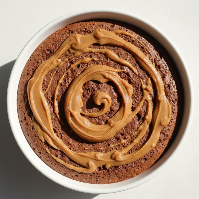 Chocolate Protein Mousse with Peanut Butter Swirl