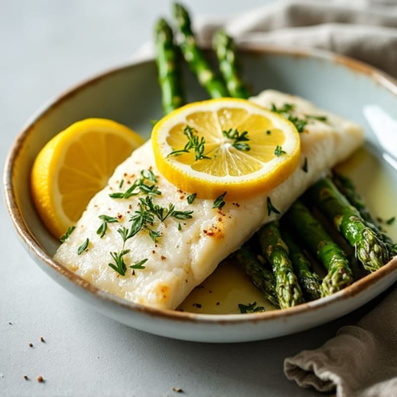 Lemon-Herb Baked Swai with Roasted Asparagus