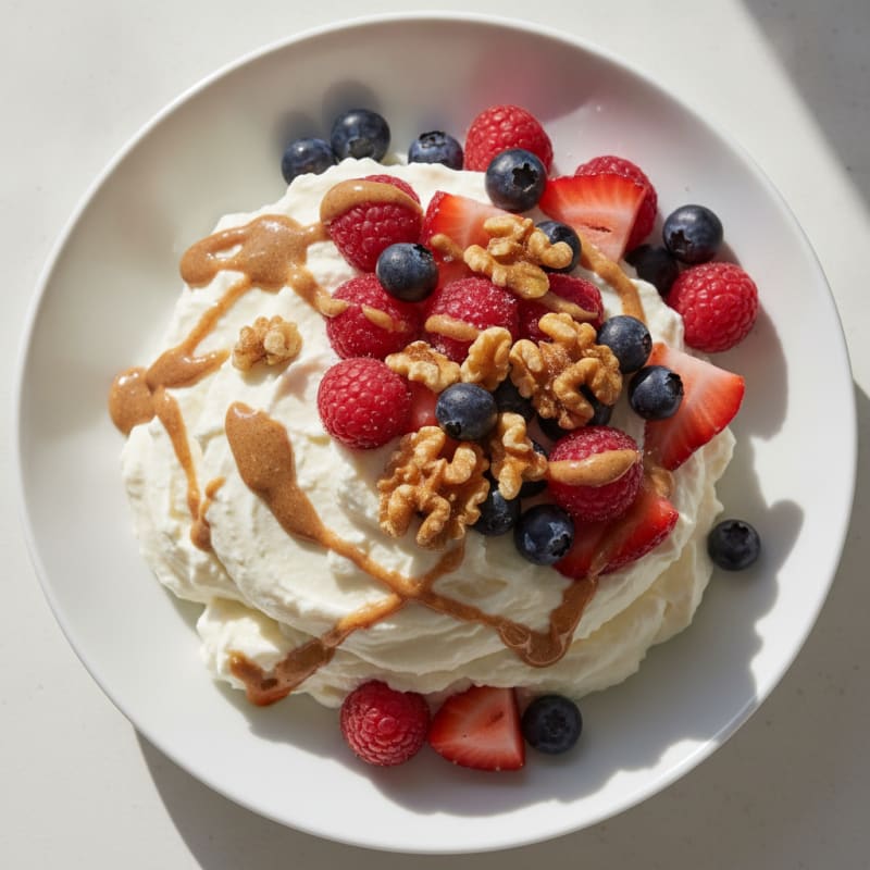 Silky Greek Yogurt Protein Mousse with Mixed Berries
