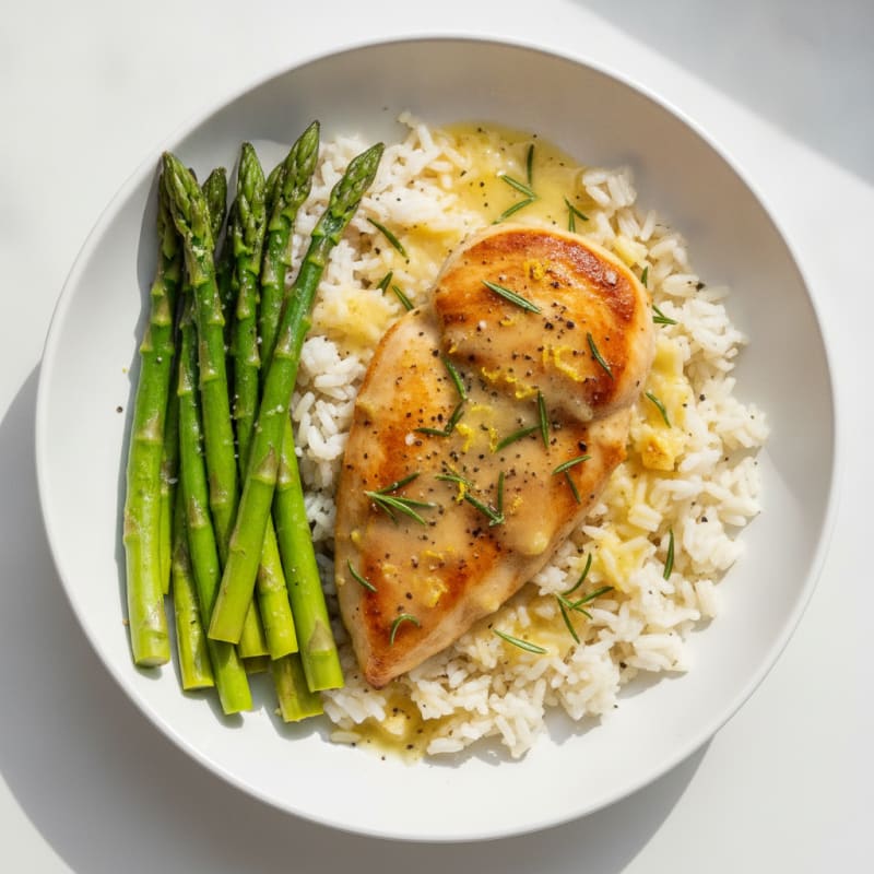 Lemon Herb Roasted Chicken with Rice