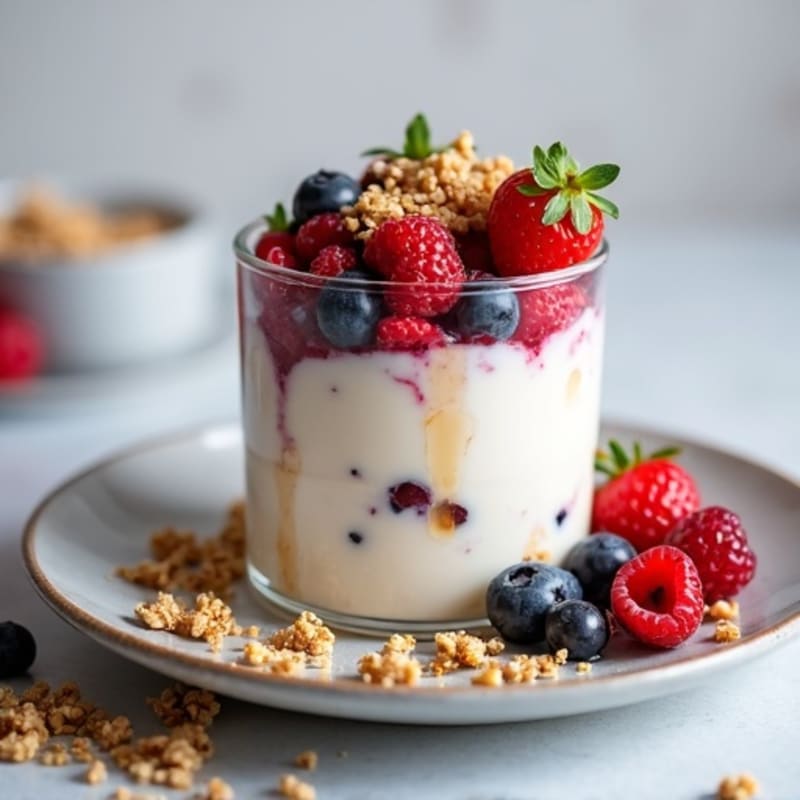 Greek Yogurt Protein Parfait with Mixed Berries