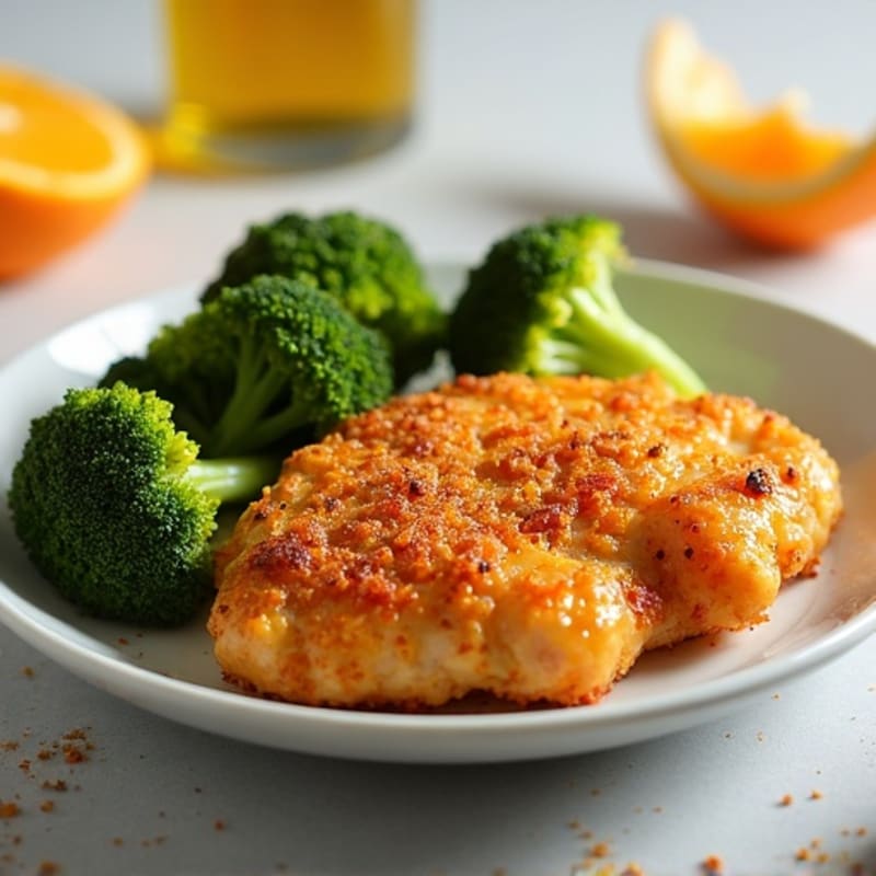 Crispy Orange Chicken with Roasted Broccoli