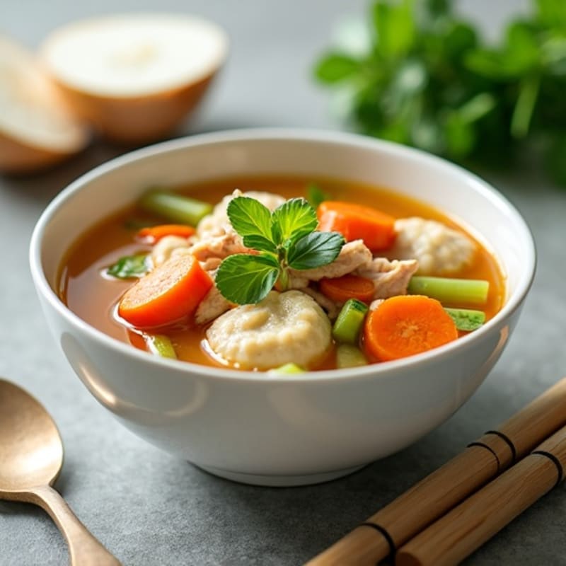 Healthy Chicken and Vegetable Dumpling Soup