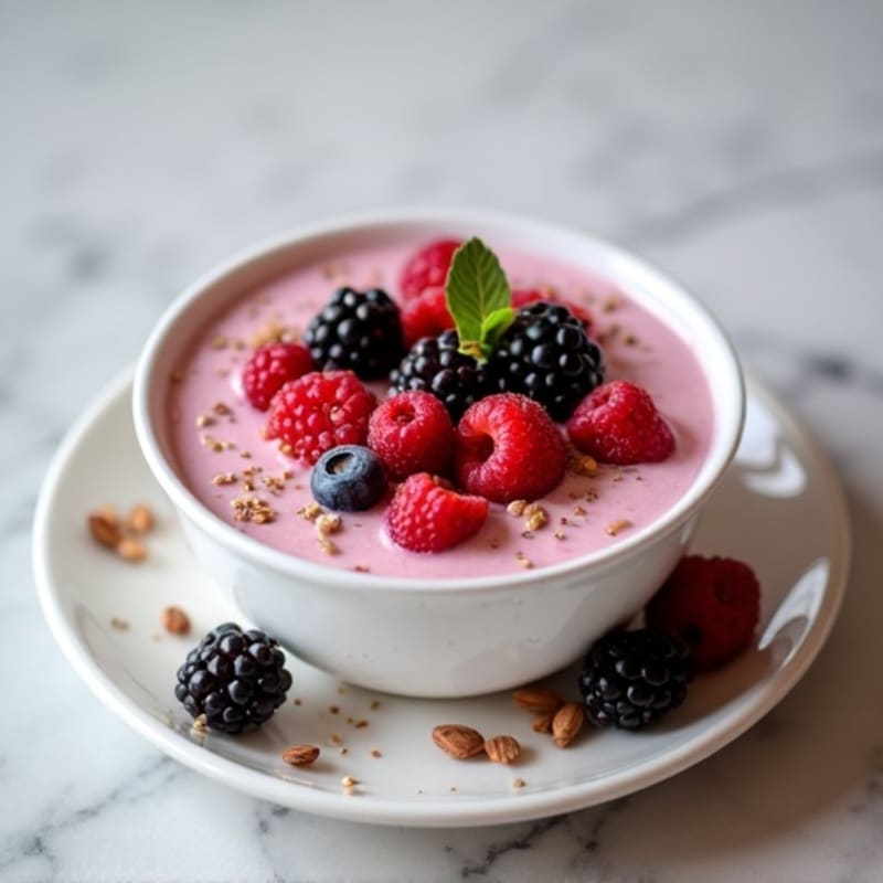 Silky Greek Yogurt Protein Pudding with Mixed Berries