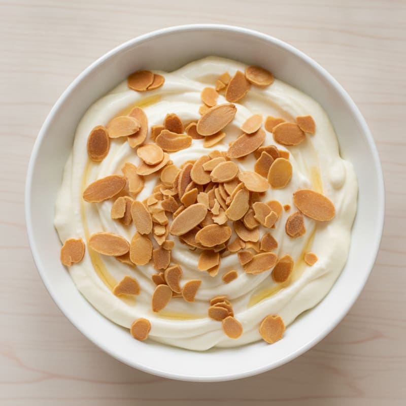 Silky Vanilla Protein Pudding with Sliced Almonds