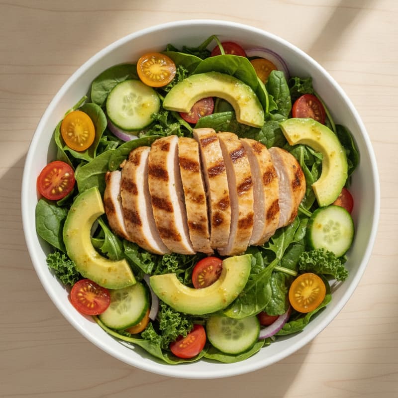 Grilled Turkey and Avocado Salad Bowl
