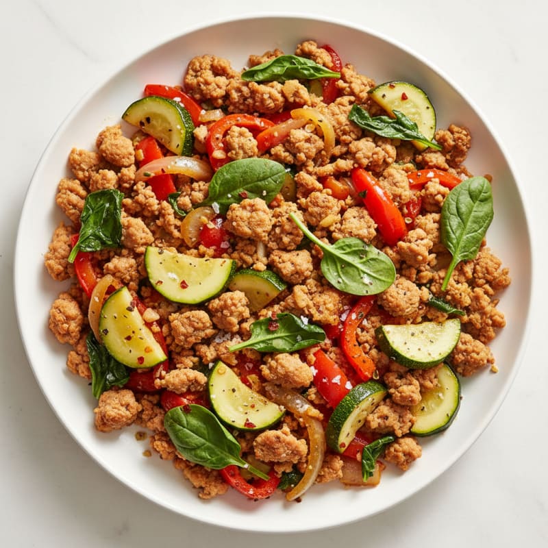 Savory Ground Turkey and Vegetable Skillet