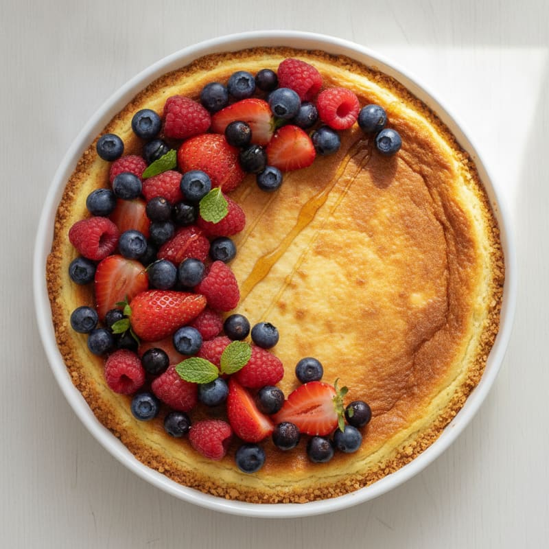 Greek Yogurt Protein Cheesecake with Fresh Berries