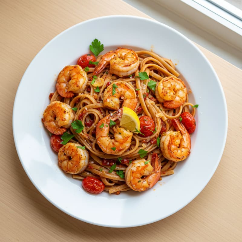 Spicy Calabrian Chili Shrimp Linguine