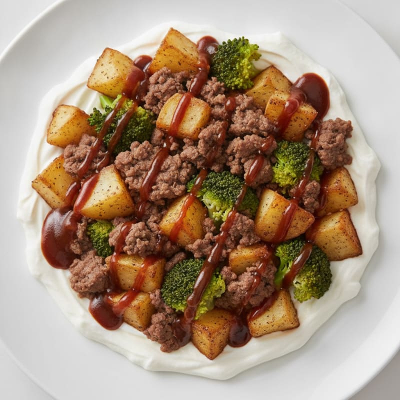 Ground Beef and Broccoli Yogurt Bowl