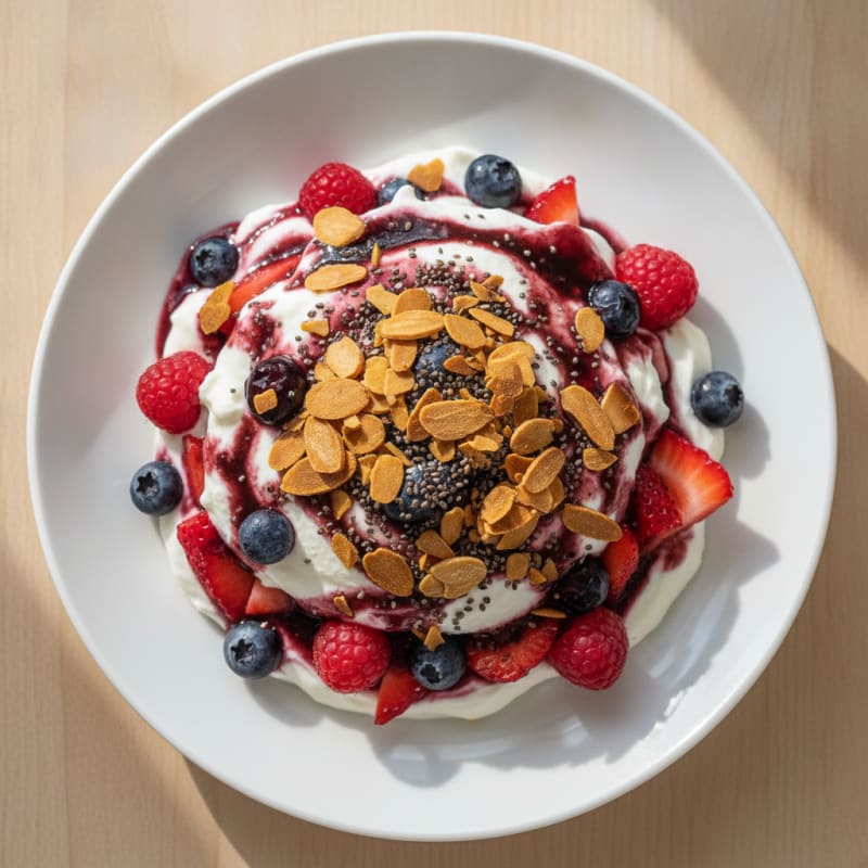 Greek Yogurt Protein Parfait with Mixed Berries