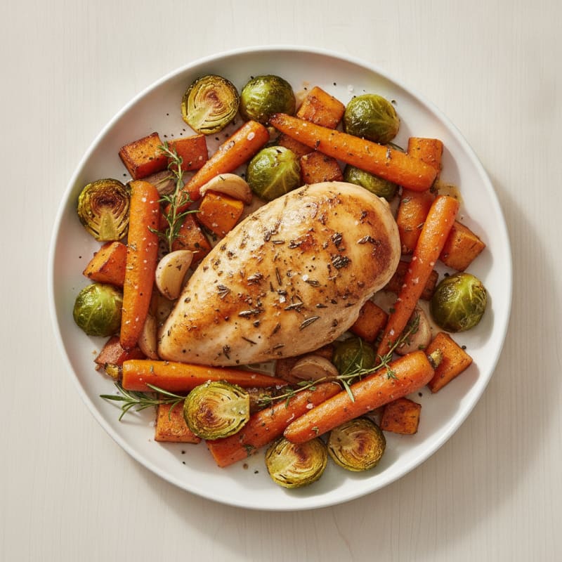 Herb-Roasted Chicken with Roasted Vegetables