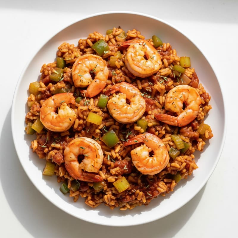 Smoky Creole Jambalaya with Tender Shrimp