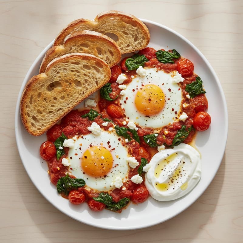 Baked Eggs with Sourdough Toast