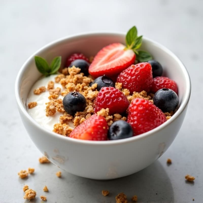Greek Yogurt Bowl with Mixed Berries and Almond Butter