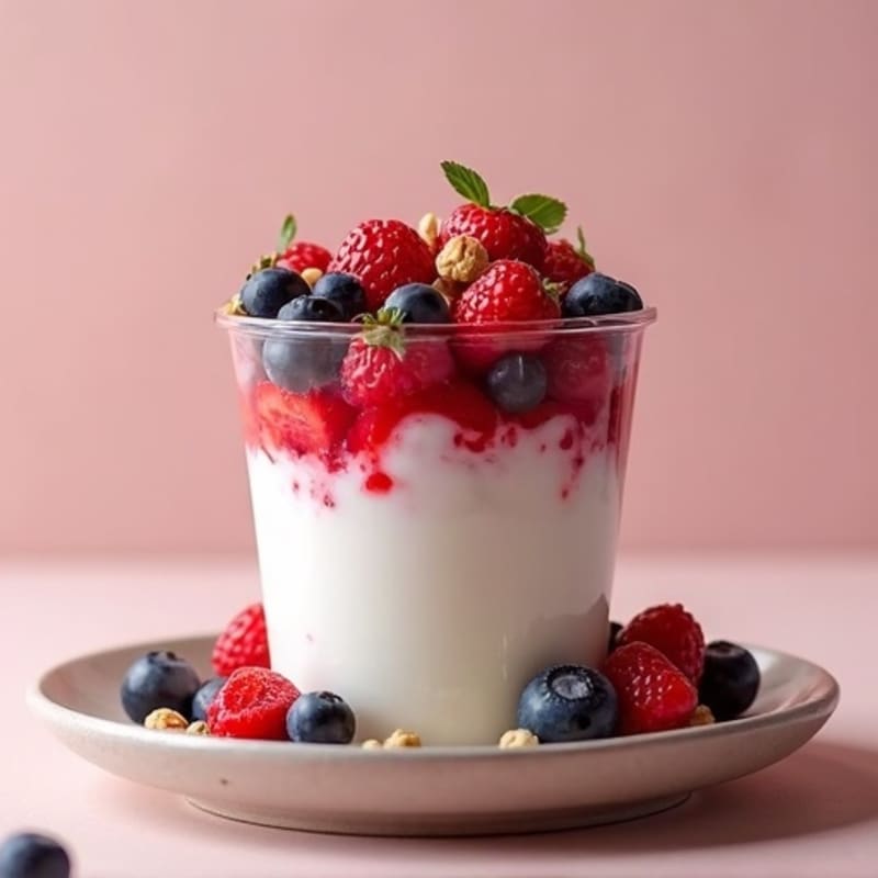 Greek Yogurt Protein Parfait with Berries and Chia Seeds