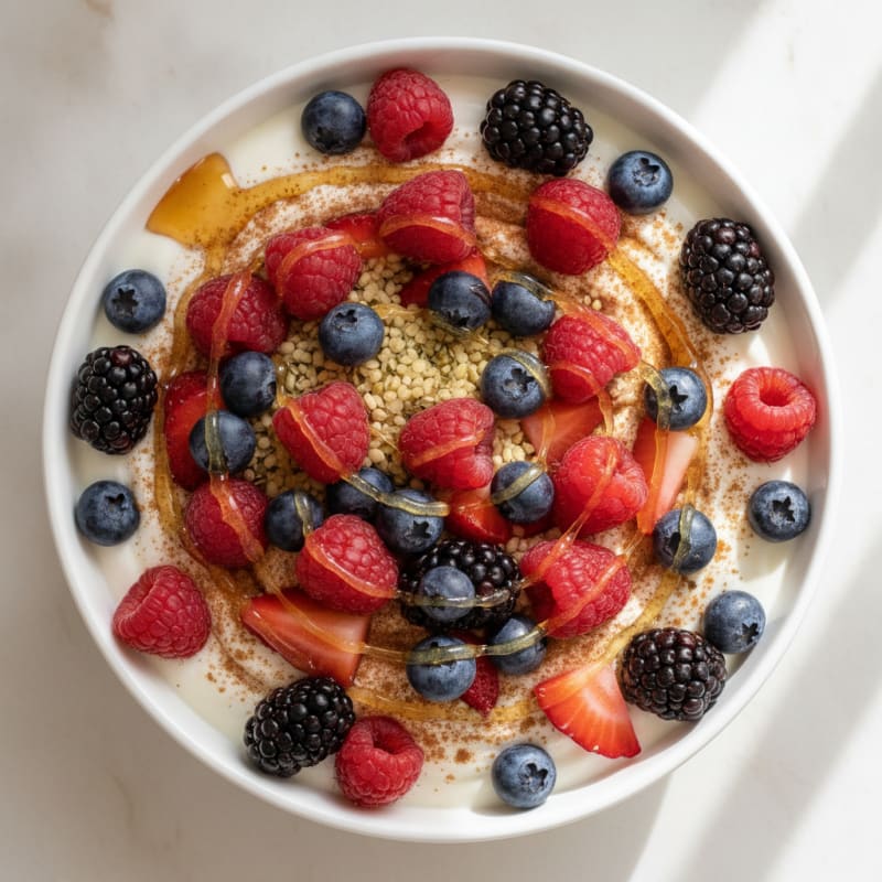 Creamy Yogurt with Berries and Honey