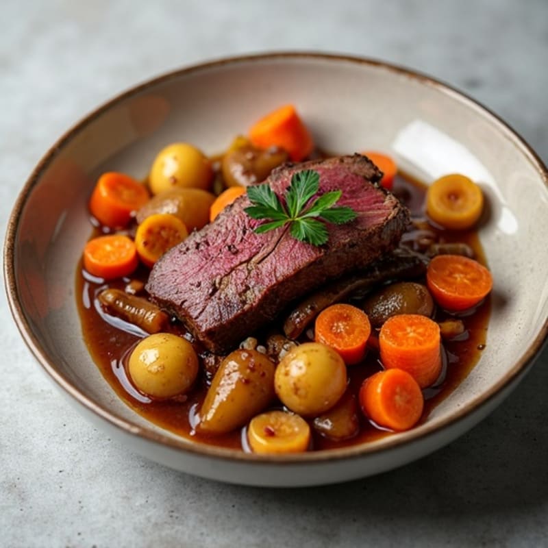 Red Wine Braised Beef with Root Vegetables