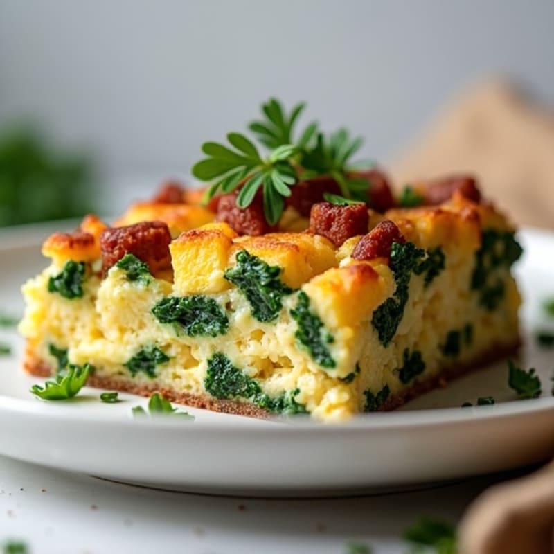 Hearty Sausage and Kale Breakfast Strata