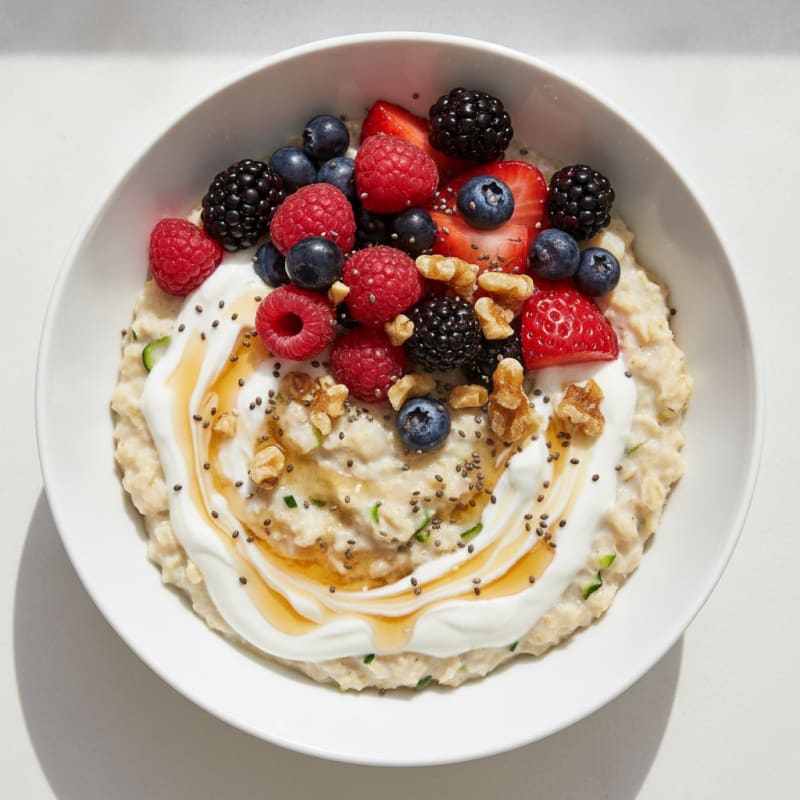 Creamy Greek Yogurt Porridge with Mixed Berries