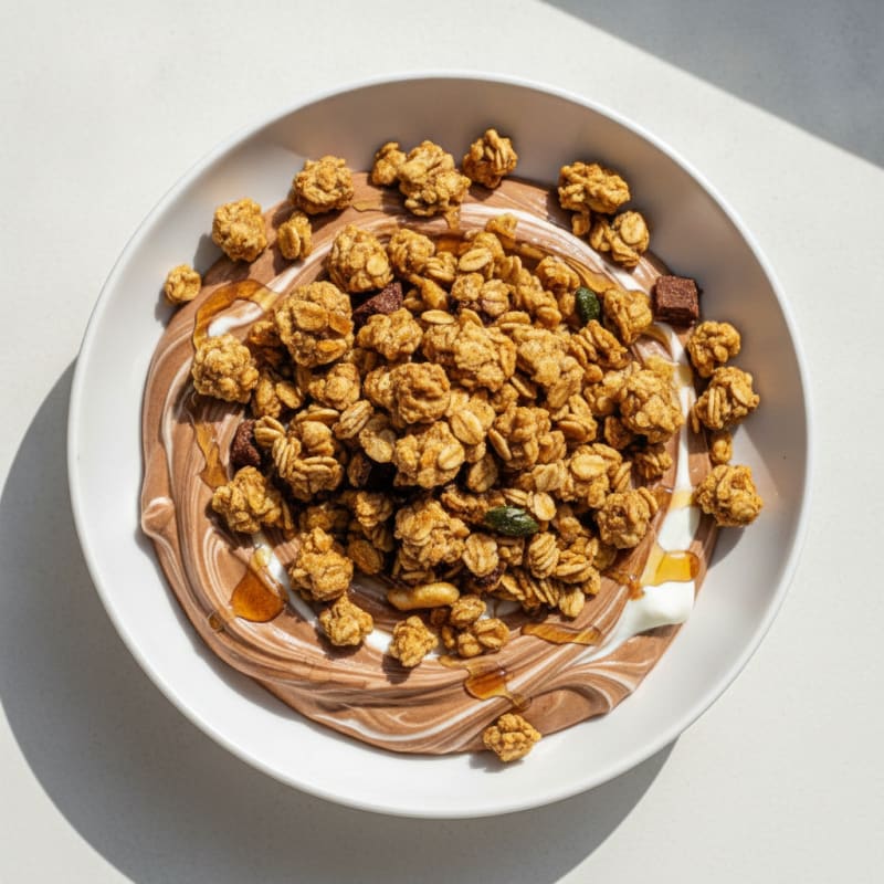 Creamy Greek Yogurt with Cocoa and Protein Crunch