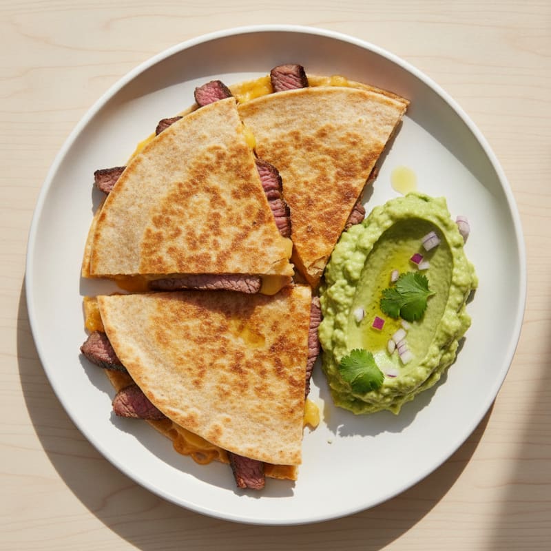 Carne Asada Quesadillas with Guacamole