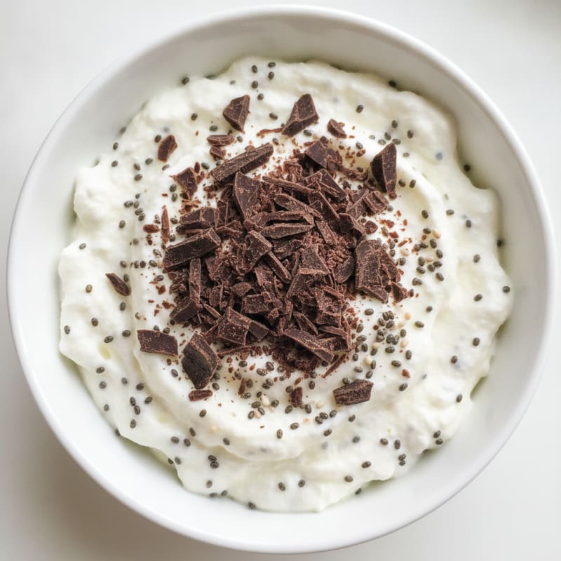 Greek Yogurt Protein Mousse with Chia Seeds and Dark Chocolate